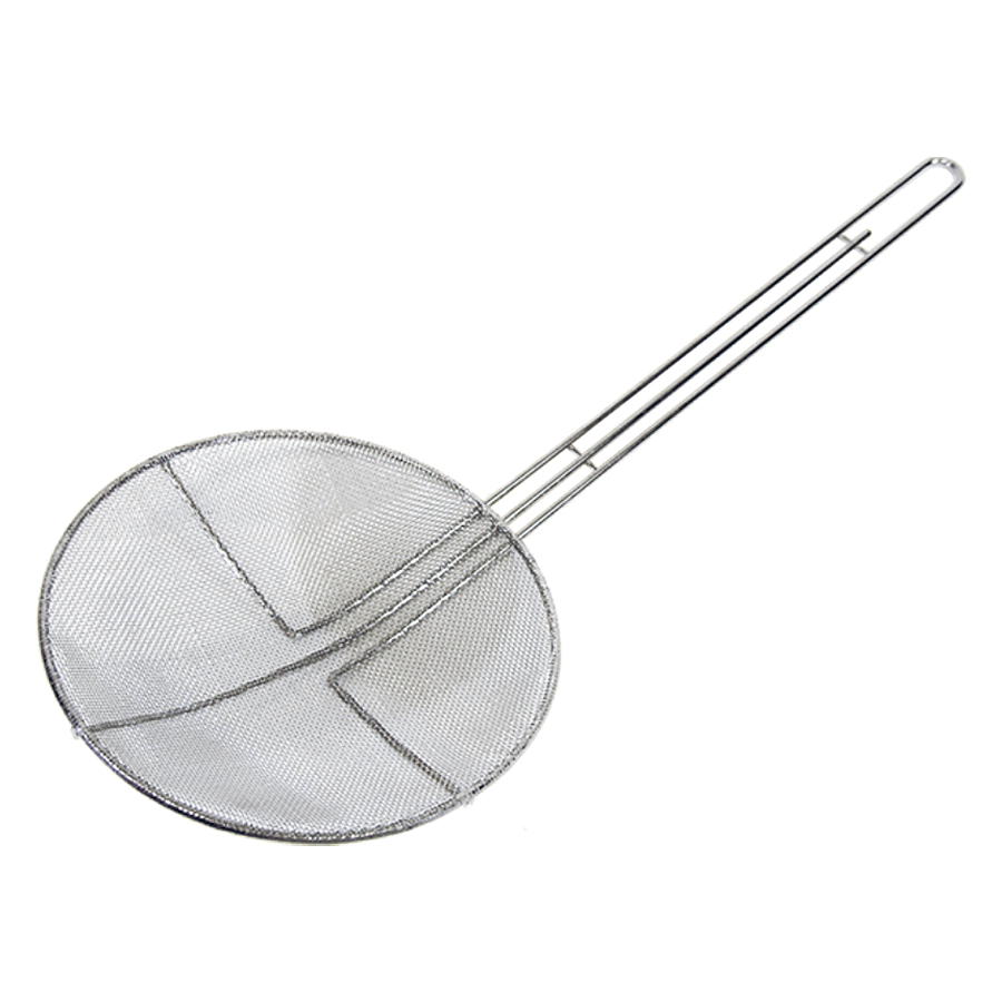 6" Nickel-Plated Round Medium Mesh Fryer Kitchen Skimmer 